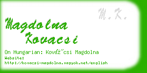magdolna kovacsi business card